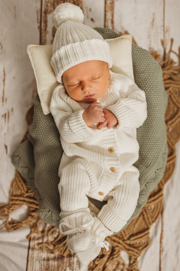 Chunky Knit Romper | Snow