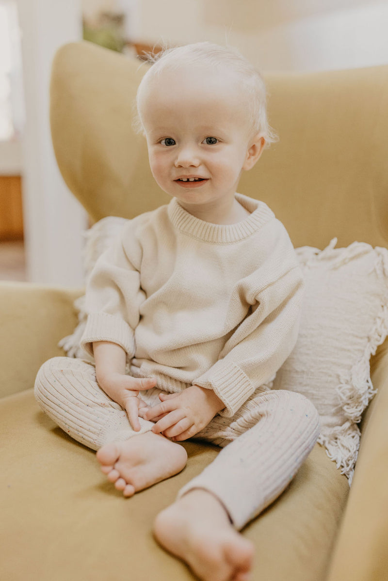Classic Knit Leggings | Speckled wheat