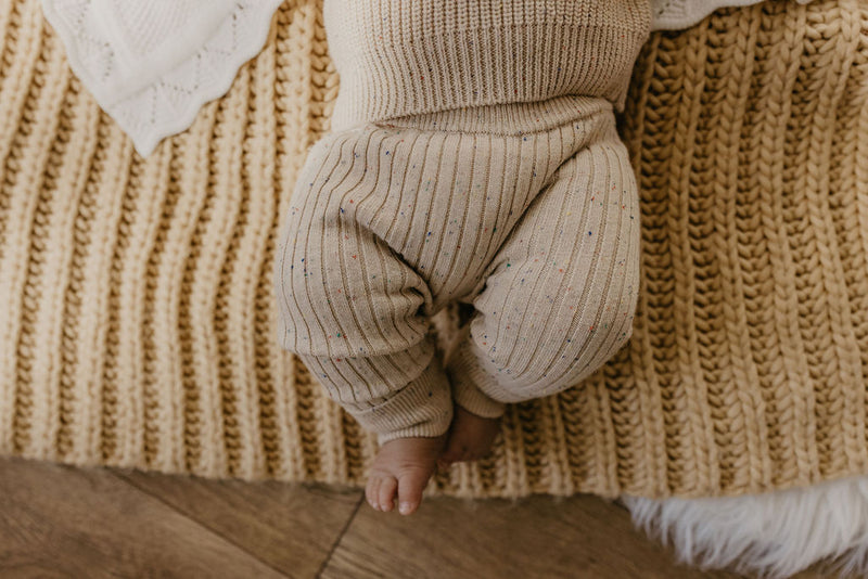 Classic Knit Leggings | Speckled wheat