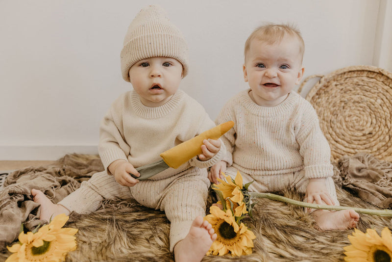 Classic Knit Leggings | Speckled wheat