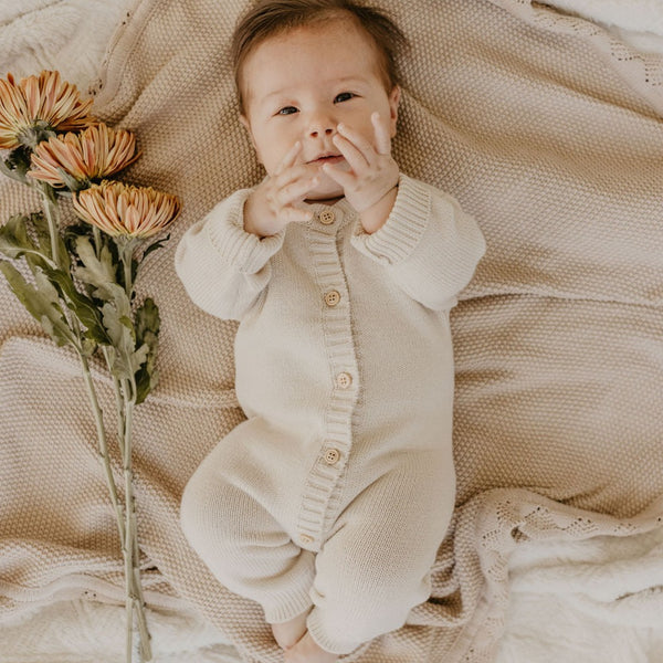 Classic Knit Romper | Nude