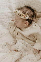 Lace Knit Blanket | Speckled Oat