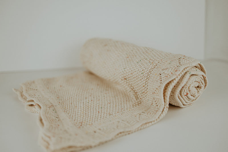 Lace Knit Blanket | Speckled Oat