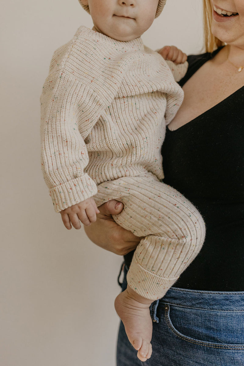 Classic Knit Leggings | Speckled wheat