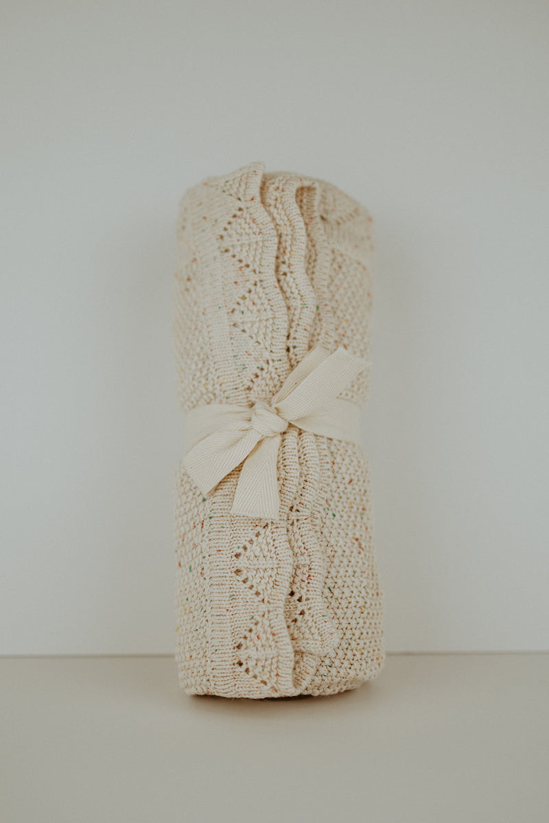 Lace Knit Blanket | Speckled Oat