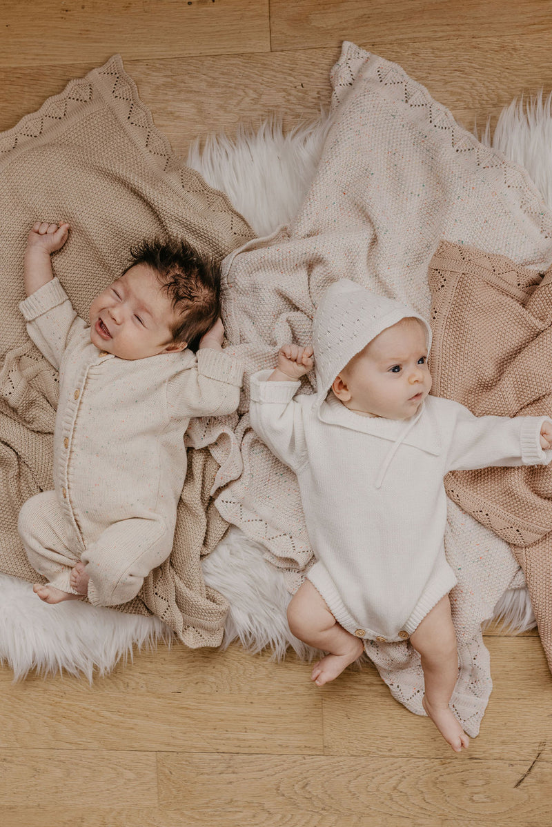 Heirloom Knit Romper | Snow