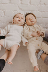 Classic Knit Romper | Speckled Oat