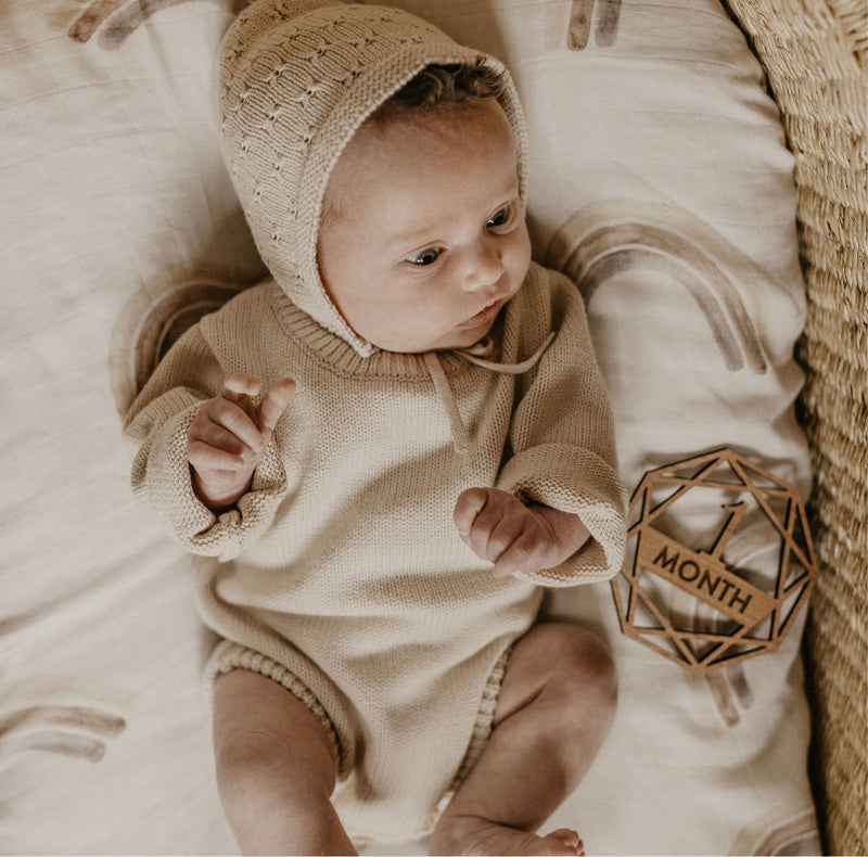 IMPERFECT Heirloom Knit Romper | Peach Nude