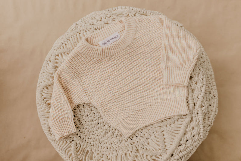 Classic Knit Sweater | Nude