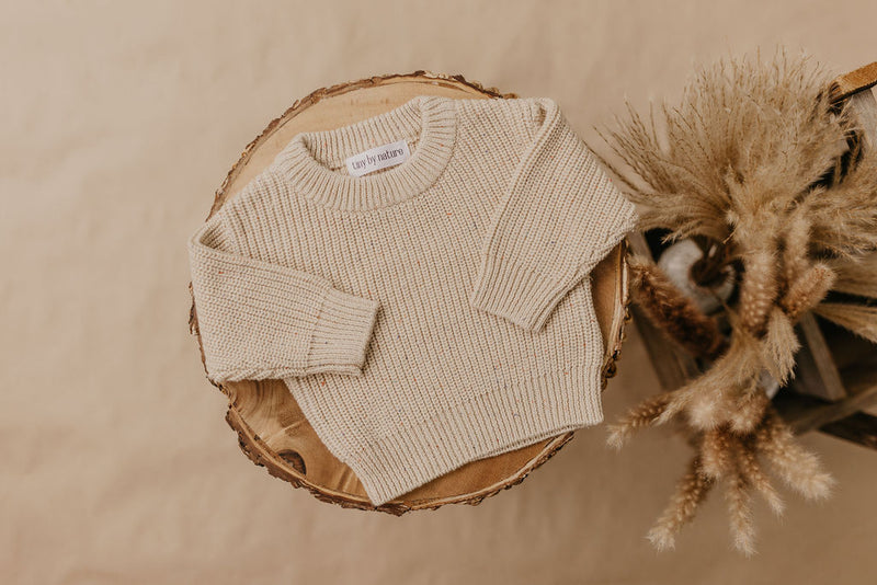 Classic Knit Sweater | Speckled Wheat