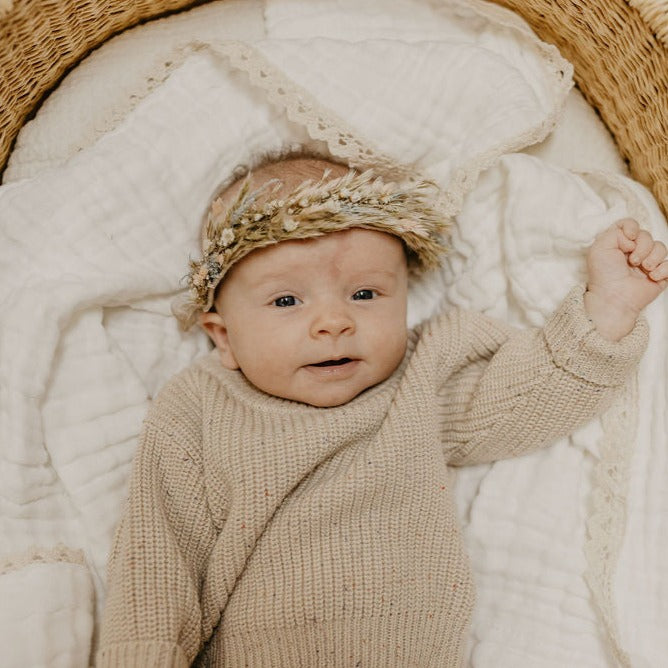 Classic Knit Sweater | Speckled Wheat