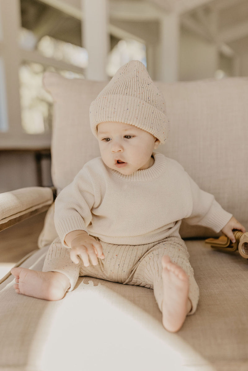 Classic Knit Beanie | Speckled Oat