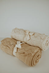 Lace Knit Blanket | Speckled Oat