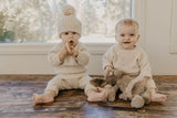 Pom Knit Beanie | Nude