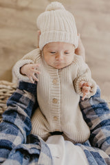 Pom Knit Beanie | Wheat