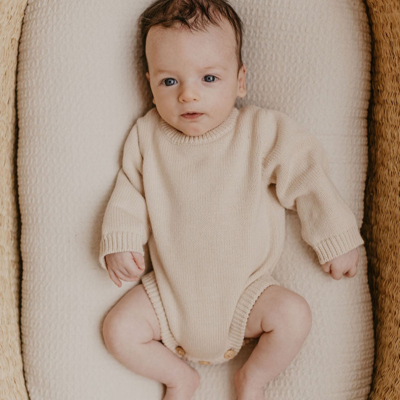 Heirloom Knit Romper | Nude