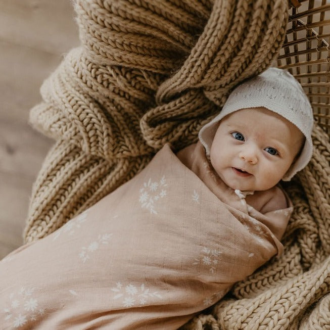 Organic Cotton Swaddle | blossom swaddles tiny by nature 